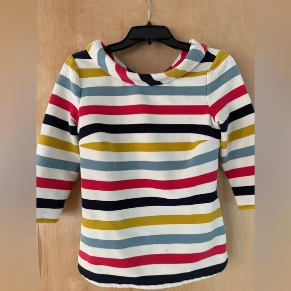 Boden Sarah Ottoman Top In Multicolor Stripe - Picture 6 of 13